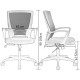 Silla de Oficina o Escritorio ergonómica con Soporte Lumbar y Respaldo de Malla Transpirable. Altura Regulable Ajustable