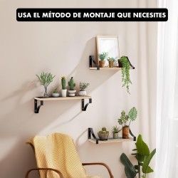 Baldas Pared Madera Natural. Estantes flotantes o estantería. Repisas. Juego de 3 Piezas. Ideal salón, Sala Estar, baño