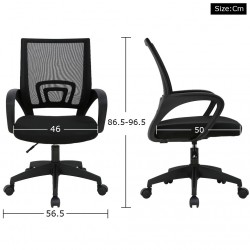 Silla de Oficina o Escritorio ergonómica con Soporte Lumbar, Malla Transpirable, Regulable en Altura, Ruedas antiarañazo