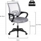 Silla de Oficina o Escritorio ergonómica con Soporte Lumbar, Malla Transpirable, Regulable en Altura, Ruedas antiarañazo