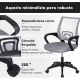 Silla de Oficina o Escritorio ergonómica con Soporte Lumbar, Malla Transpirable, Regulable en Altura, Ruedas antiarañazo