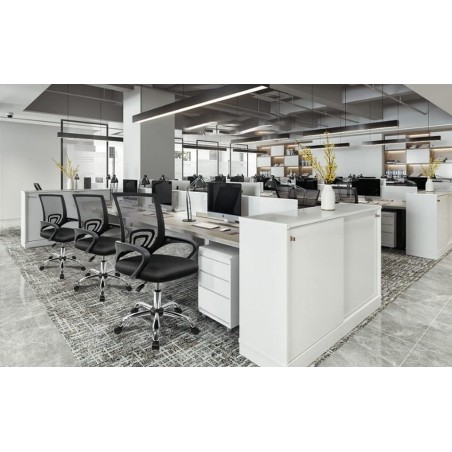 Silla de Oficina Ergonómica con Ruedas y Soporte Lumbar - Juvenil Altura Regulable Giratoria 360 Grados
