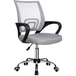 Silla de Oficina Ergonómica con Ruedas y Soporte Lumbar - Juvenil Altura Regulable Giratoria 360 Grados