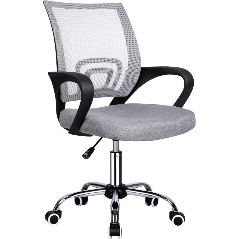 Silla de Oficina Ergonómica con Ruedas y Soporte Lumbar - Juvenil Altura Regulable Giratoria 360 Grados
