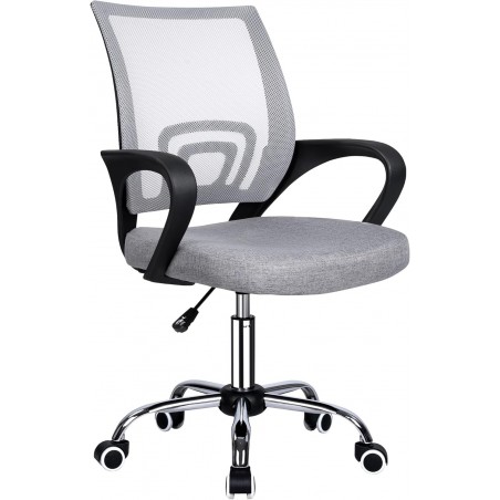 Silla de Oficina Ergonómica con Ruedas y Soporte Lumbar - Juvenil Altura Regulable Giratoria 360 Grados