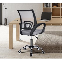 Silla de Oficina Ergonómica con Ruedas y Soporte Lumbar - Juvenil Altura Regulable Giratoria 360 Grados