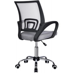 Silla de Oficina Ergonómica con Ruedas y Soporte Lumbar - Juvenil Altura Regulable Giratoria 360 Grados