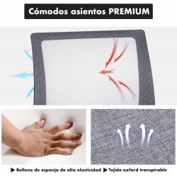 Silla de Oficina Ergonómica con Ruedas y Soporte Lumbar - Juvenil Altura Regulable Giratoria 360 Grados