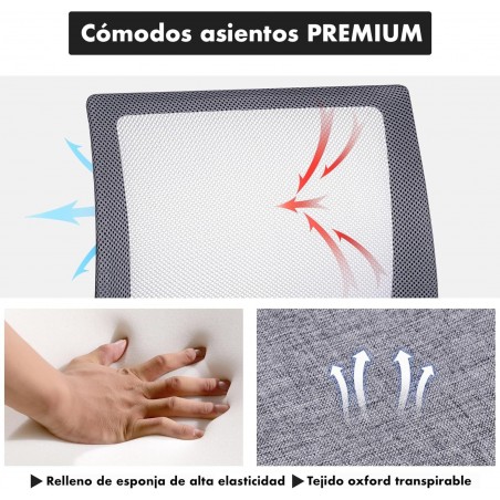 Silla de Oficina Ergonómica con Ruedas y Soporte Lumbar - Juvenil Altura Regulable Giratoria 360 Grados