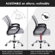 Silla de Oficina o Escritorio Ergonómica con Ruedas y Soporte Lumbar. Juvenil. Altura Regulable. Giratoria 360 grados