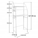 Estantería baño sobre inodoro wc o lavadora metálica - Estante de almacenamiento ahorra espacio - 3 niveles - Cocina