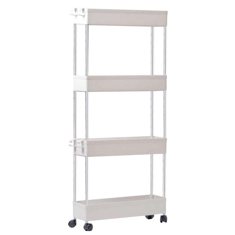 Carro de Cocina Estrecho Alto con Ruedas. Carrito Auxiliar Organizador verdulero. Almacenaje Vertical cajones plástico