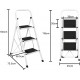 Escalera Plegable de Tijera - Peldaños - Taburete - Antideslizante - Bloqueo de Seguridad - Fácil de Guardar - Tijera