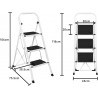 Escalera Plegable de Tijera - Peldaños - Taburete - Antideslizante - Bloqueo de Seguridad - Fácil de Guardar - Tijera