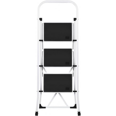 Escalera Plegable de Tijera T-LOVENDO con Peldaños Antideslizantes 2 3 o 4 Peldaños Taburete Bloqueo Seguridad Fácil Guardar