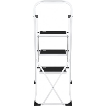 Escalera Plegable de Tijera T-LOVENDO con Peldaños Antideslizantes 2 3 o 4 Peldaños Taburete Bloqueo Seguridad Fácil Guardar