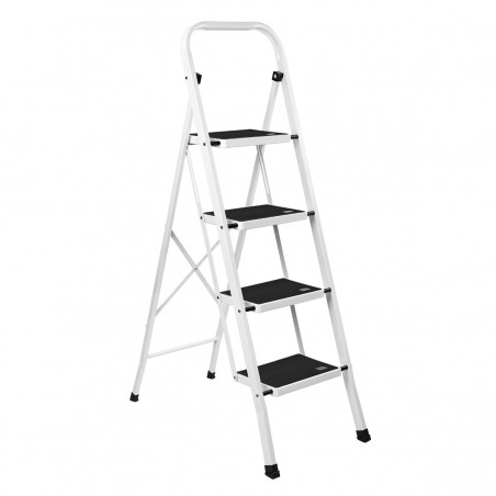Escalera Plegable de Tijera T-LOVENDO con Peldaños Antideslizantes 2 3 o 4 Peldaños Taburete Bloqueo Seguridad Fácil Guardar