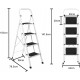 Escalera Plegable de Tijera - Peldaños - Taburete - Antideslizante - Bloqueo de Seguridad - Fácil de Guardar - Tijera