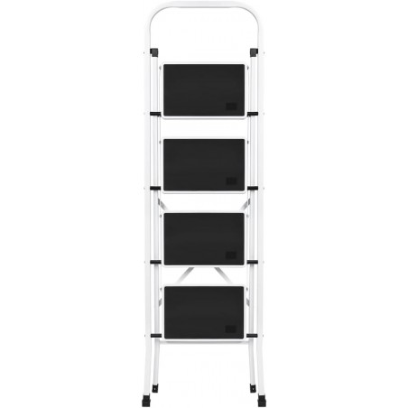 Escalera Plegable de Tijera T-LOVENDO con Peldaños Antideslizantes 2 3 o 4 Peldaños Taburete Bloqueo Seguridad Fácil Guardar