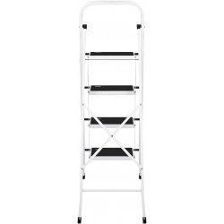 Escalera Plegable de Tijera T-LOVENDO con Peldaños Antideslizantes 2 3 o 4 Peldaños Taburete Bloqueo Seguridad Fácil Guardar