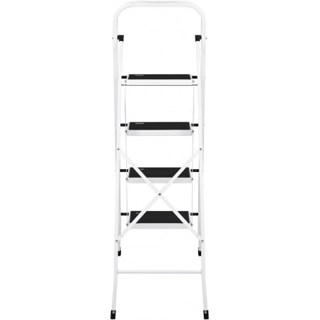 Escalera Plegable de Tijera T-LOVENDO con Peldaños Antideslizantes 2 3 o 4 Peldaños Taburete Bloqueo Seguridad Fácil Guardar