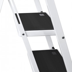 Escalera Plegable de Tijera T-LOVENDO con Peldaños Antideslizantes 2 3 o 4 Peldaños Taburete Bloqueo Seguridad Fácil Guardar