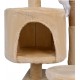 Árbol Rascador para Gatos- 3 Alturas- con Refugio- Torre con Plataformas- Cuerda de sisal Juguete Escalador Gato Mediano