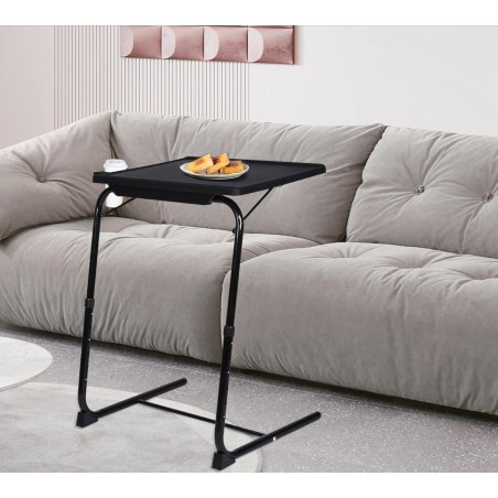 Mesa Plegable Auxiliar con Altura y Ángulo Ajustables - Mesita Portátil para Sofá, Cama, Escritorio y Comedor