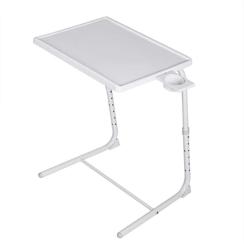 Mesa Plegable Auxiliar con Altura y Ángulo Ajustables - Mesita Portátil para Sofá, Cama, Escritorio y Comedor