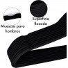 Pack de Perchas para Ropa plástico Terciopelo Negro Antideslizante Cabezal Giratorio Finas para Camisetas Pantalones