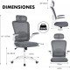 Silla de Oficina Ergonómica, de Escritorio, Ejecutiva, Giratoria con Ruedas, de Juegos, Malla Transpirable, Reposabrazos