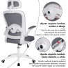 Silla de Oficina Ergonómica, de Escritorio, Ejecutiva, Giratoria con Ruedas, de Juegos, Malla Transpirable, Reposabrazos