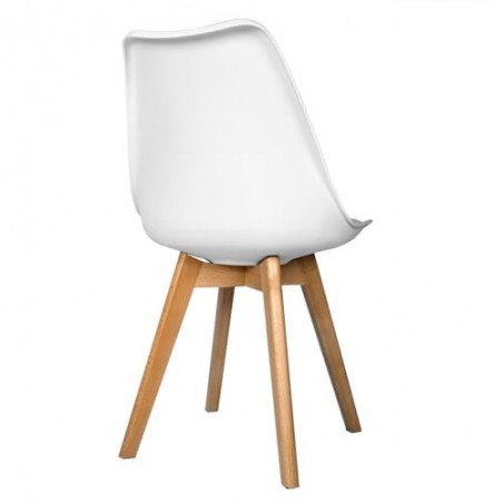 Pack 4 Sillas Comedor Nórdicas T-LOVENDO con Patas Madera Maciza Haya y Asiento Acolchado Tapizado - Estilo Escandinavo