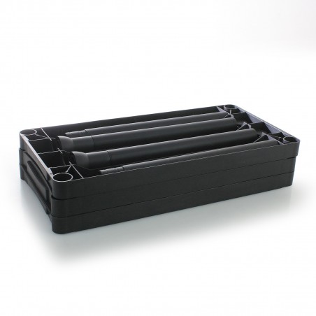 2X Estanterías de plástico 5 baldas almacenaje Modular 171x61x31 cm casa Garaje Zapatillas Multiusos. Trastero. Negras.