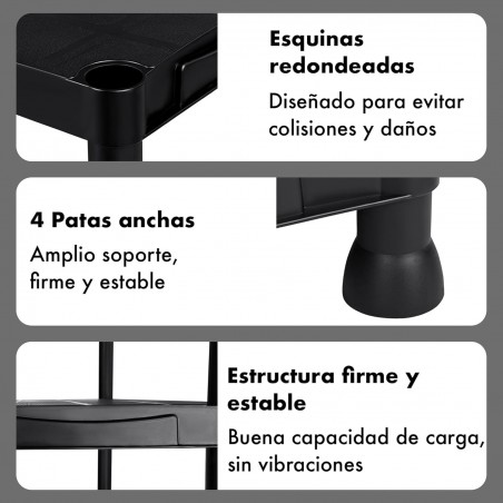 2X Estanterías de plástico 5 baldas almacenaje Modular 171x61x31 cm casa Garaje Zapatillas Multiusos. Trastero. Negras.