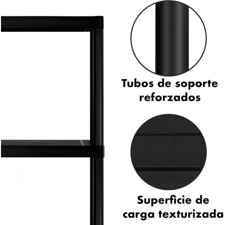 2X Estanterías de plástico 5 baldas almacenaje Modular 171x61x31 cm casa Garaje Zapatillas Multiusos. Trastero. Negras.