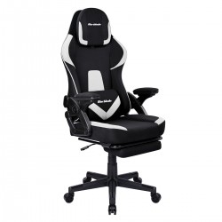 Silla Gamer Gaming Profesional, Ergonómica, de Tela Transpirable y Antimanchas, Reposabrazos Abatibles, con Reposapiés.