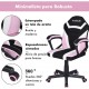 Silla Gaming u Oficina niños Infantil de Tela giratoria ergonómica Estudio o Escritorio con Ruedas Brazos diseño Moderno