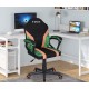 Silla Gaming u Oficina niños Infantil de Tela giratoria ergonómica Estudio o Escritorio con Ruedas Brazos diseño Moderno