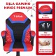 Silla Gaming u Oficina niños Infantil de Tela giratoria ergonómica Estudio o Escritorio con Ruedas Brazos diseño Moderno