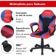 Silla Gaming u Oficina niños Infantil de Tela giratoria ergonómica Estudio o Escritorio con Ruedas Brazos diseño Moderno