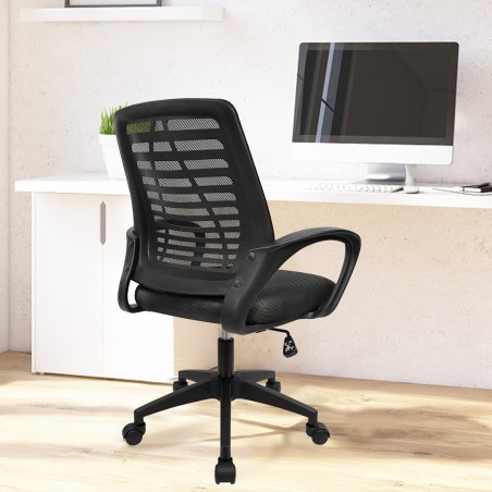 Silla giratoria para Escritorio ergonómica con Soporte Lumbar Ajustable en Malla Transpirable Altura Regulable Oficina