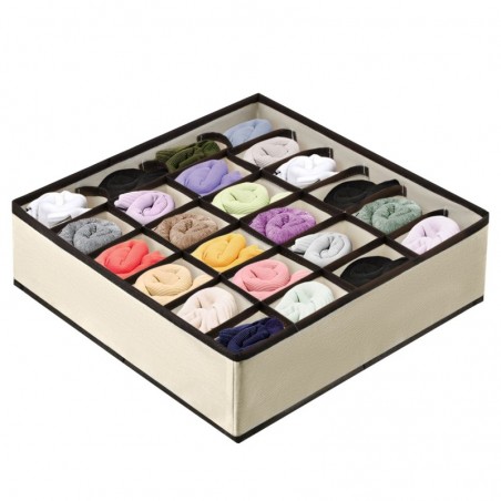 Set de 2 Organizador de Calcetines para Cajones, Separador, Plegable, de Tela No tejida, Cajas de Almacenaje, Armario