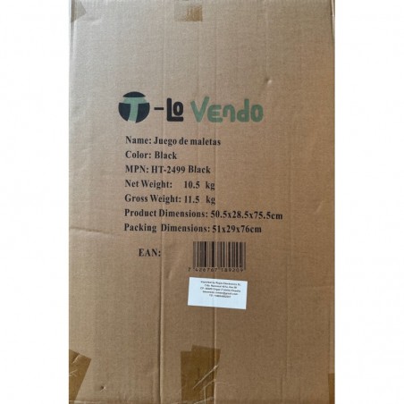 Juego de 3 Maletas Rígidas ABS con 4 Ruedas 360° - Set Trolley Cabina, Mediana y Grande para Viaje