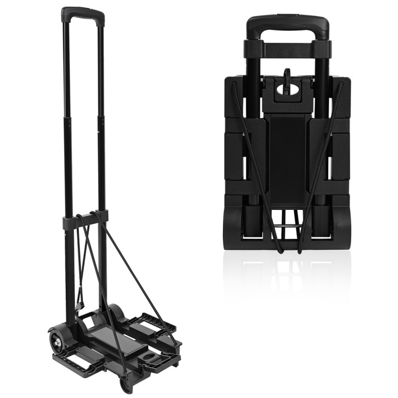 Carretilla de Mano Portátil Plegable Carro Ligero Equipaje Oficina Hogar con Cuerda de Gancho Elástica Pequeño