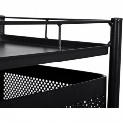 Carro auxiliar metálico con ruedas y 4 cestas plegables ahorra espacio | Carrito cocina verdulero frutero | Estantería