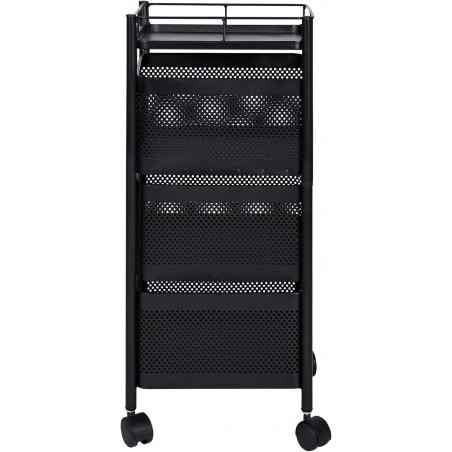 Carro auxiliar metálico con ruedas y 3 cestas plegables ahorra espacio | Carrito cocina verdulero frutero | Estantería