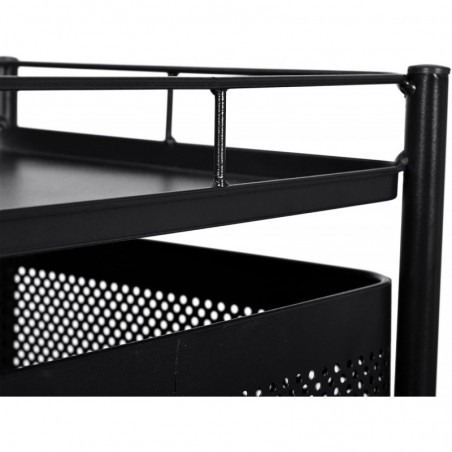 Carro auxiliar metálico con ruedas y 3 cestas plegables ahorra espacio | Carrito cocina verdulero frutero | Estantería