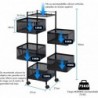 Carro auxiliar metálico con ruedas y 5 cestas plegables ahorra espacio | Carrito cocina verdulero frutero | Estantería