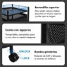 Carro auxiliar metálico con ruedas y 5 cestas plegables ahorra espacio | Carrito cocina verdulero frutero | Estantería